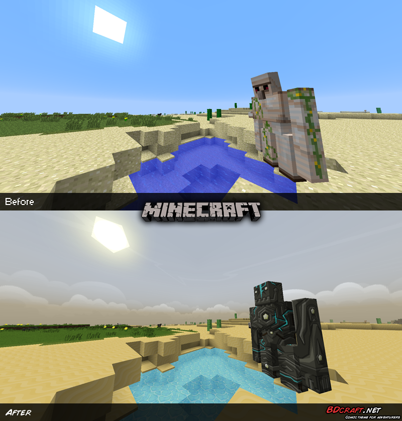 Minecraft Golem in Desert Default / PureBDcraft